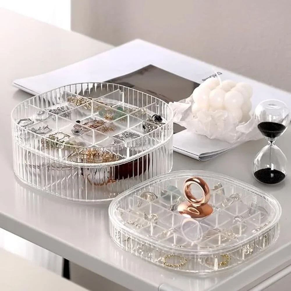 NEW 3-Layer Acrylic Jewelry Organizer with Handle, Clear Jewelry Boxes for Women - Picture 7 of 8